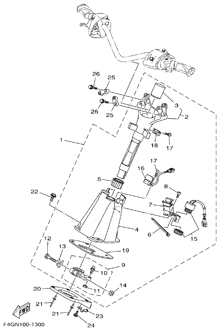 Yamaha VX1050AV STEERING 2 parts diagram